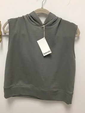 Splendid Sleeveless Hooded Tank in Sage